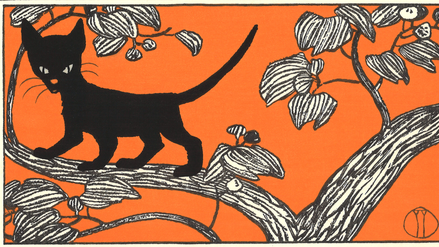 竹久夢二作・黒猫