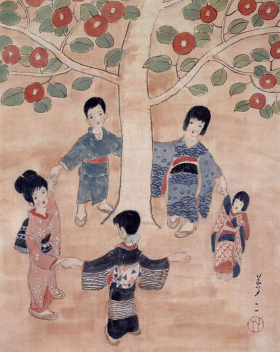 竹久夢二　童子　夢二郷土美術館